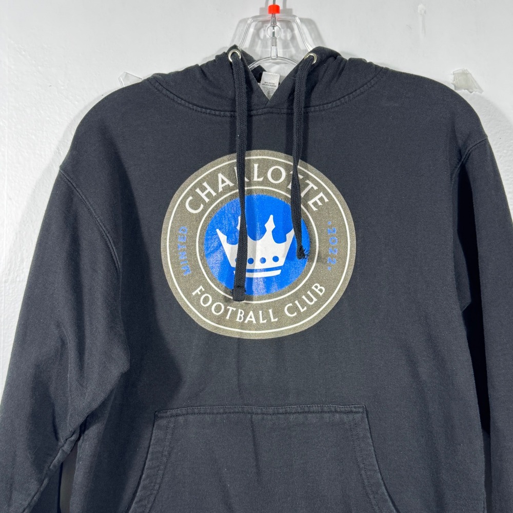 Fanatics Charlotte Football Club Chest Crest Black Hoodie Sz Small Unisex Soccer - Picture 3 of 16